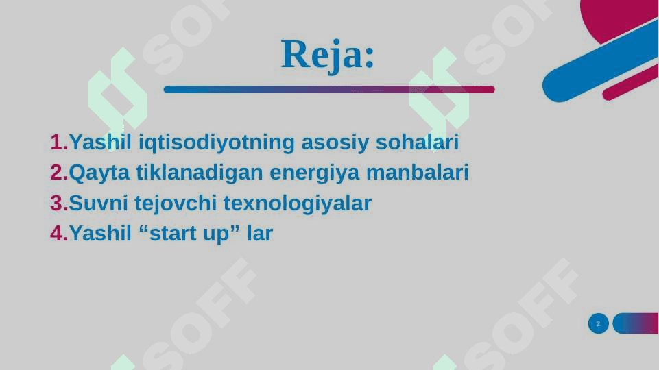 Mamlakatda yashil iqtisodiyotning istiqbolli tarmoqlari pptx 2