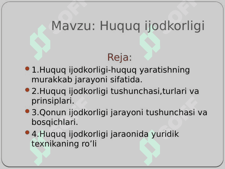 HUQUQ IJODKORLIGI 2