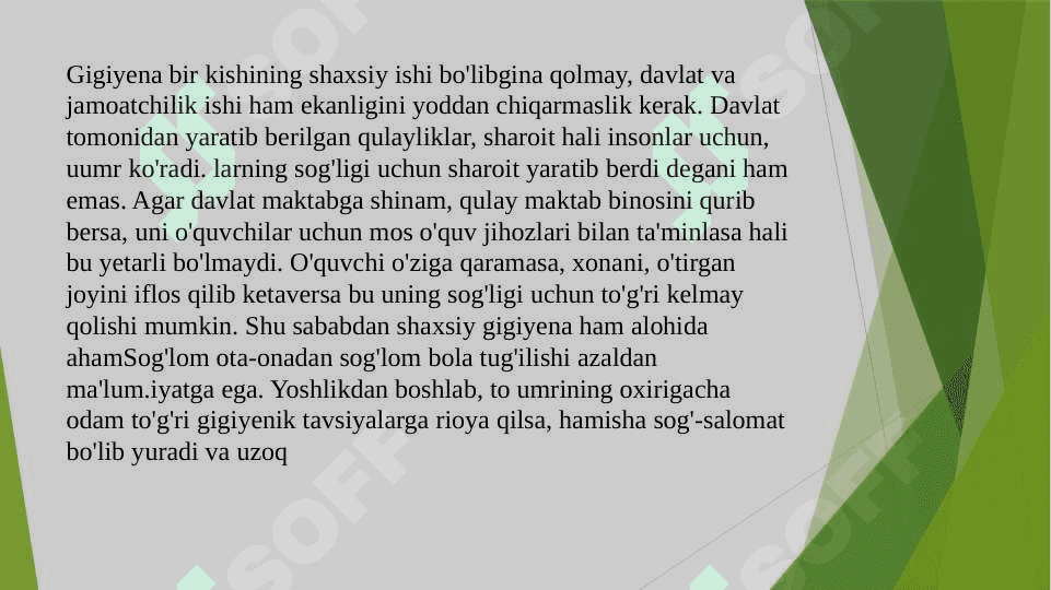Maktabda o`qitish va tarbiyalash sharoitlarini gigiyenik optimallashtirish asoslari 4