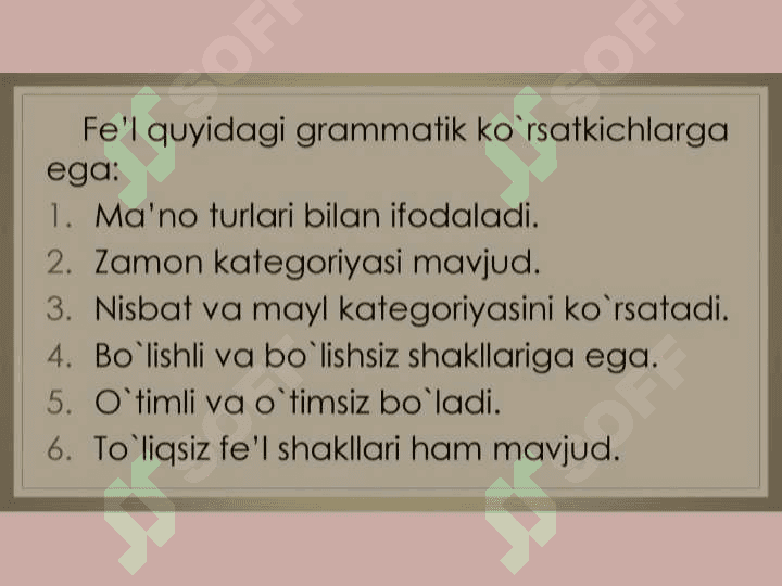 Fe'l so`z turkumi 4