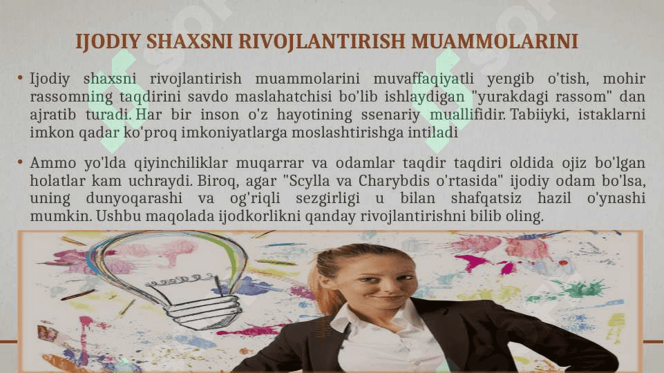 shaxs ijodiyotining muammosi 3
