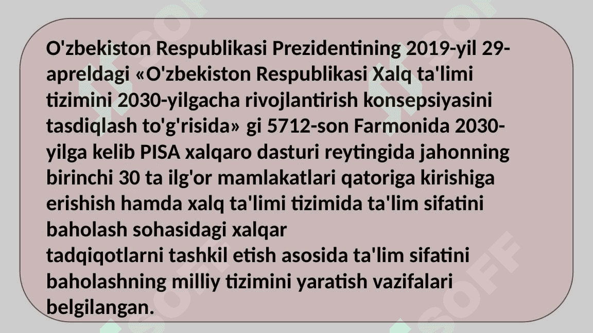 XALQARO BAHOLASH DASTURI 3