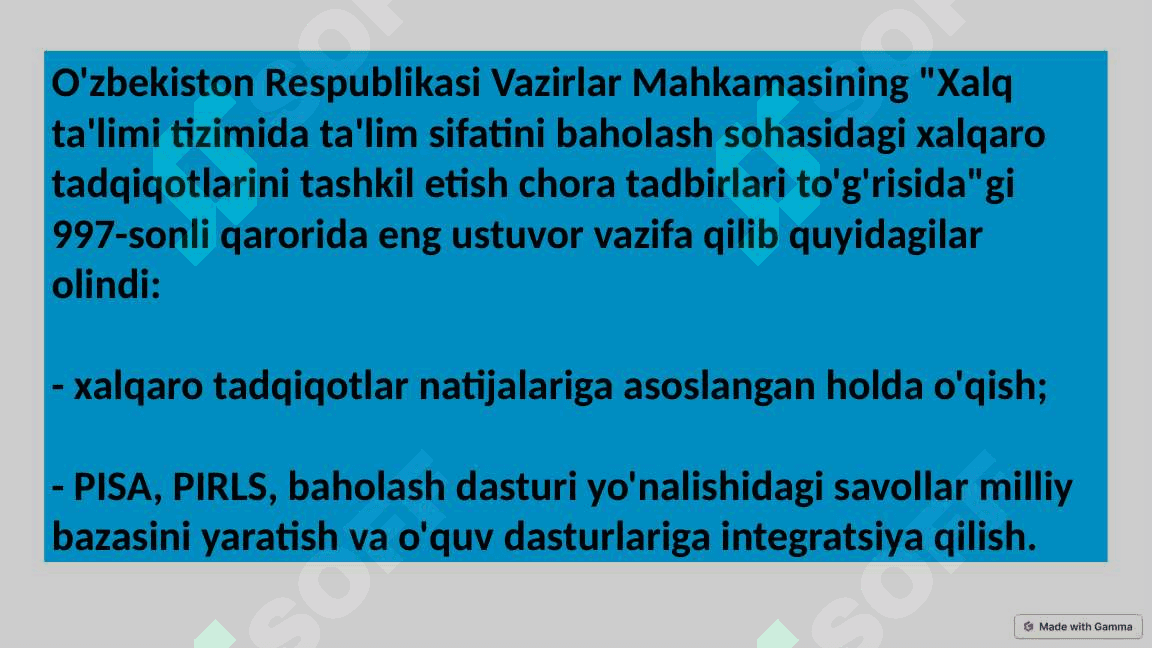 XALQARO BAHOLASH DASTURI 4