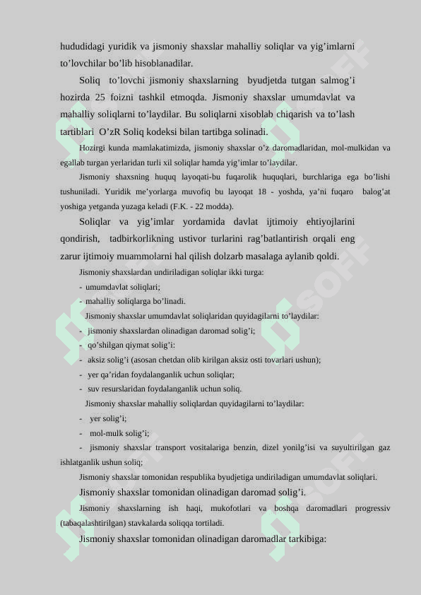 Jismoniy shaxs tushunchasi, jismoniy shaxslar soliqlari 3