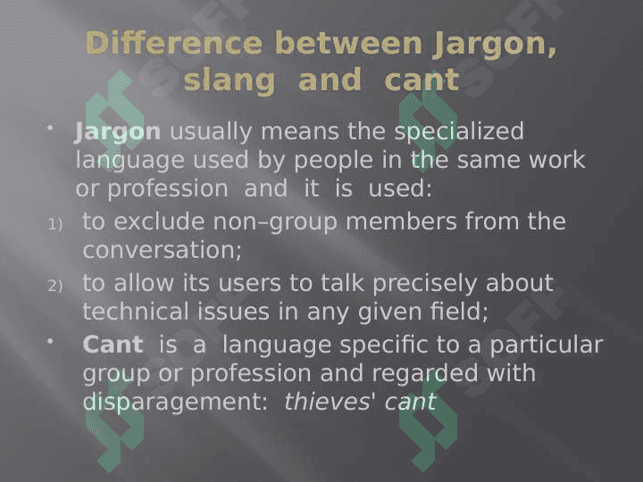 Slang. Words and gender 4