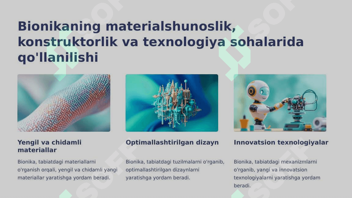 Bionika asoslari va uni inson hayotidagi o'rni 1 6