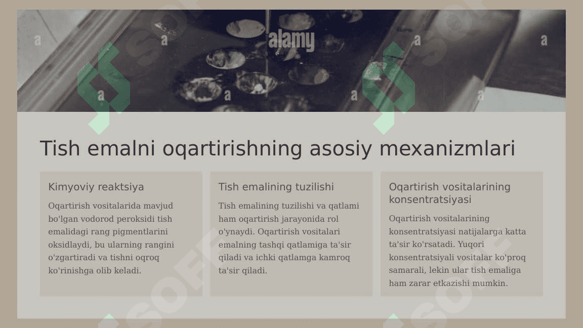 Tishlarni oqartirish  usullari.Tish qattiq  to‘qimalarining  rezistentligini  oshirish usullari. 3