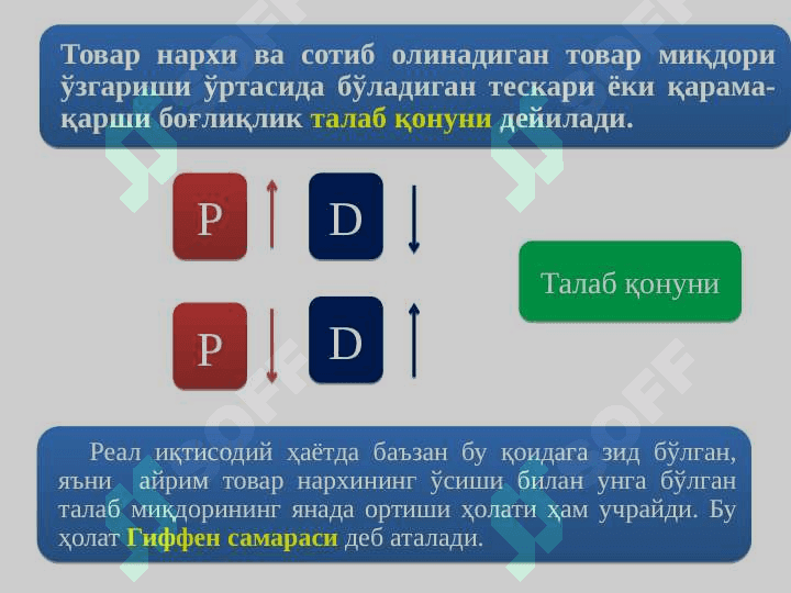 ТАЛАБ ВА ТАКЛИФ НАЗАРИЯСИ. БОЗОР  МУВОЗАНАТИ 6