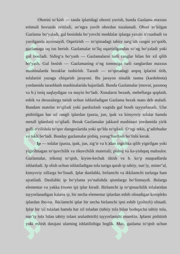 O‘quvchilarga ip va gazlama mavzusini o‘qitish metodikasi 6