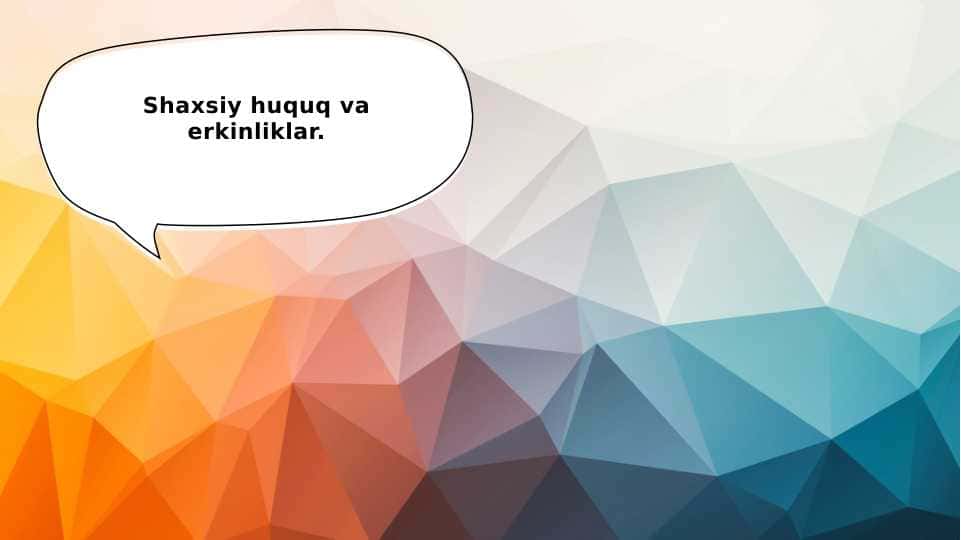 Shaxsiy huquq va erkinliklar