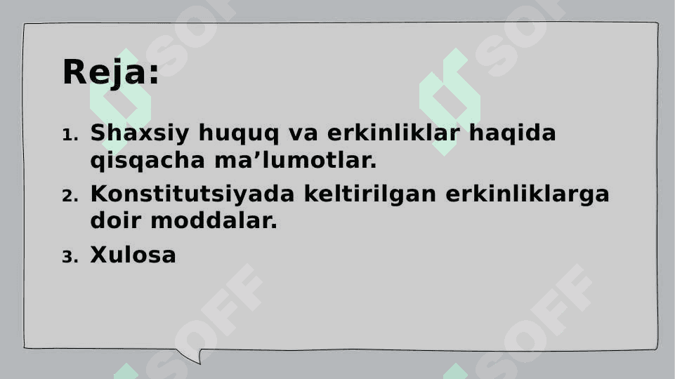 Shaxsiy huquq va erkinliklar 2