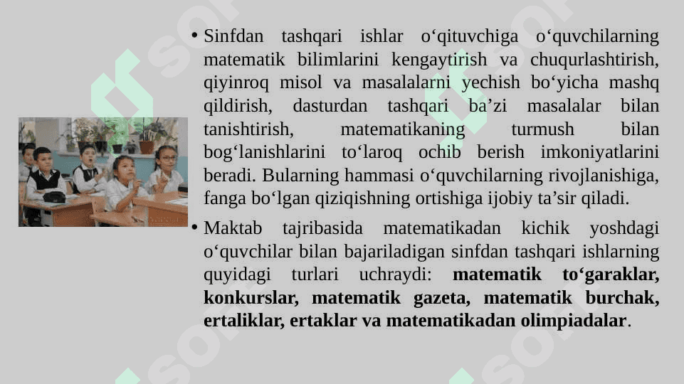 Boshlangʻich sinf matematikadan darsdan tashqari mashgʻulotlarni tashkil etish. 3