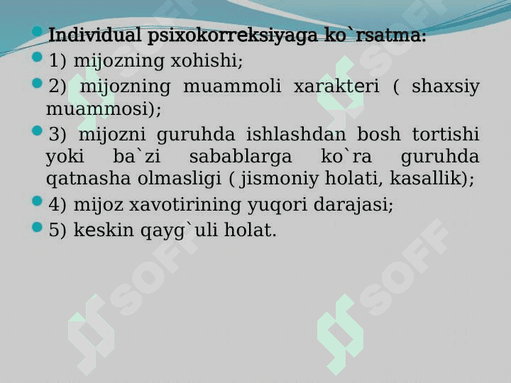 INDIVIDUAL VAGURUHIY PSIXOKORREKSIYA 3