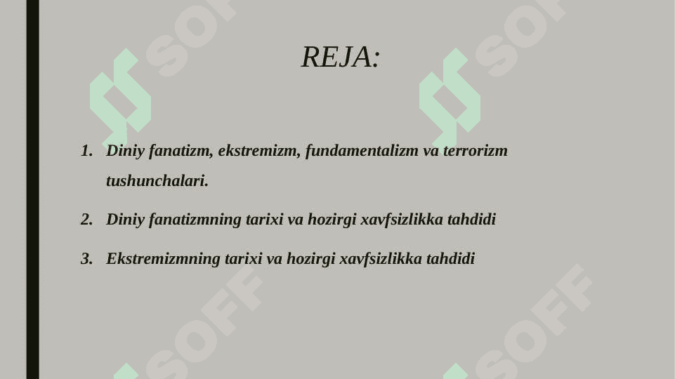 Diniy fanatizm ekstremizm fundamentalizm terrorizmning tarixi va ularning hozirgi davrdagi xavfsizlikka tahdidi 2
