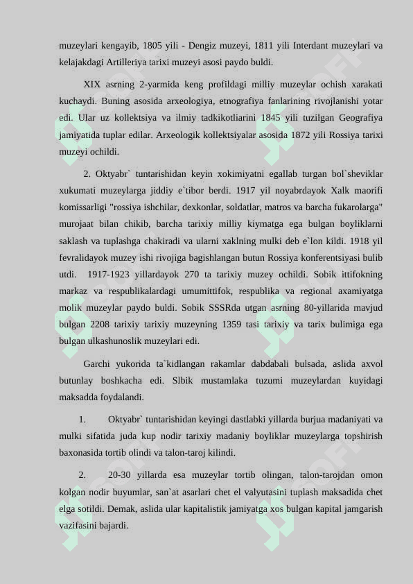 DUNYO MUZEYLARI TASNIFI 6