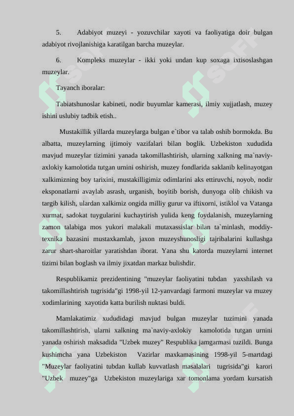 DUNYO MUZEYLARI TASNIFI 8