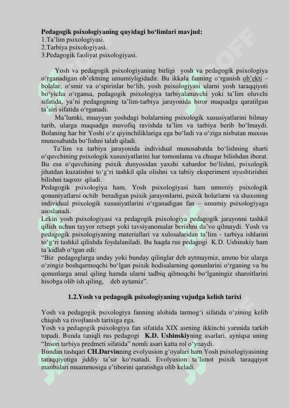 YOSH VA PEDAGOGIK PSIXOLOGIYA FANINING TADQIQOT SOHASI VA MUAMMOLARI 8