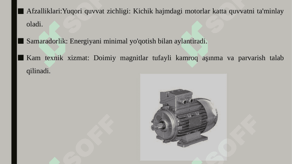 Sinxron elektr motorlarni zamonaviy turlarini tasvirlash. 4