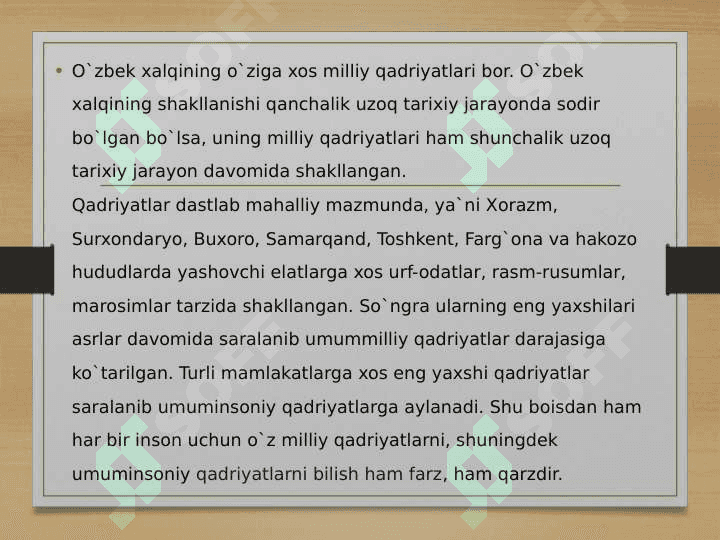 Mustaqillik yillarida O‘zbekistonda milliy urf-odatlar, qadriyatlar va an’analarning qayta tiklanishi 2