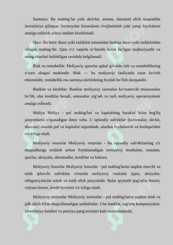 MOLIYA VA UNING ASOSIY TUSHUNCHALARI 5