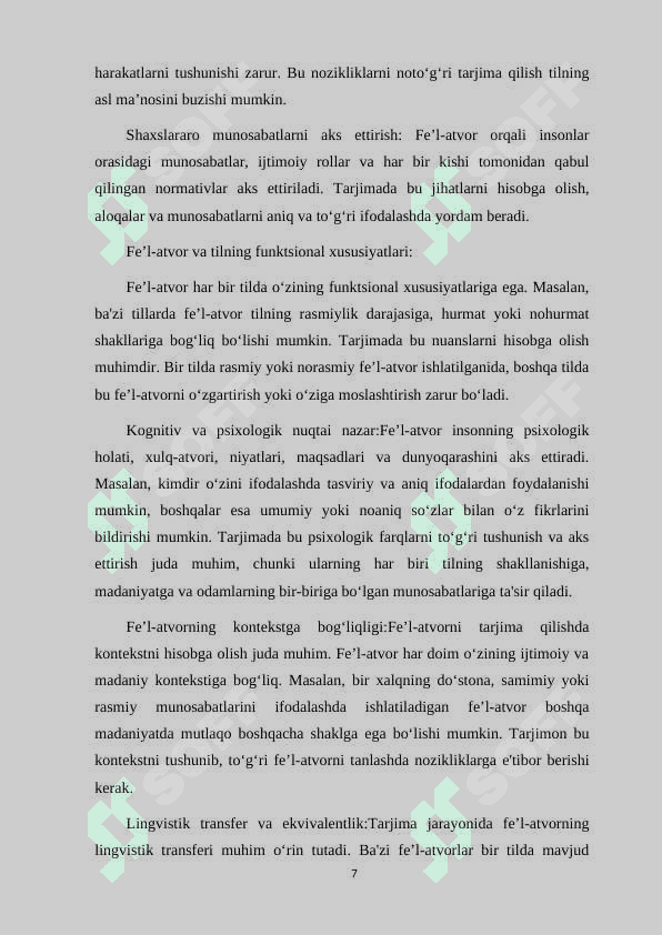 NODIRABEGIM IBROHIMOVA TARJIMALARIDA INSON FE'L ATVORINI QAYTA YARATISH 7