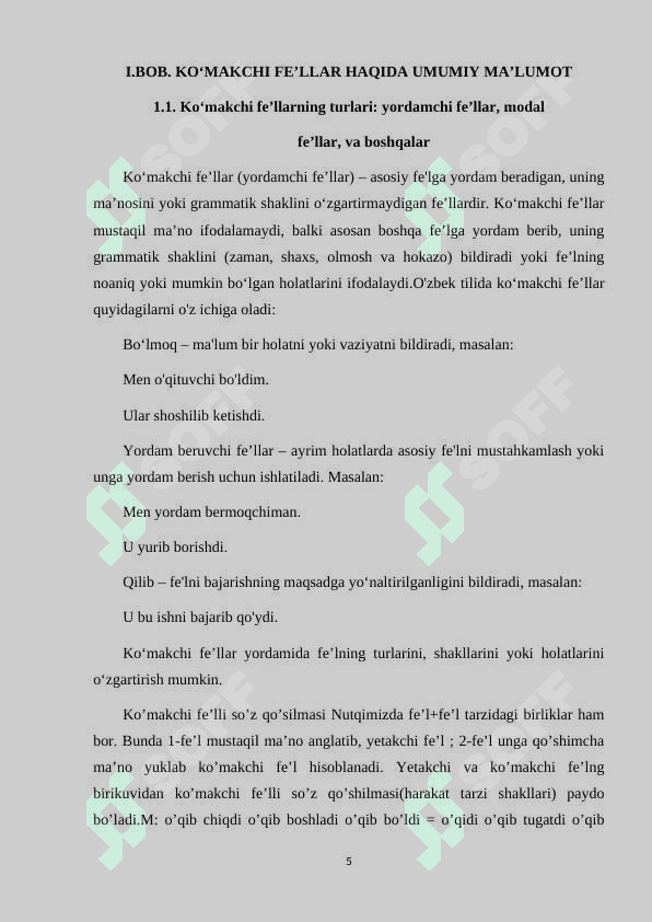 OʻZBEK TILIDA KOʻMAKCHI FEʼLLAR 5