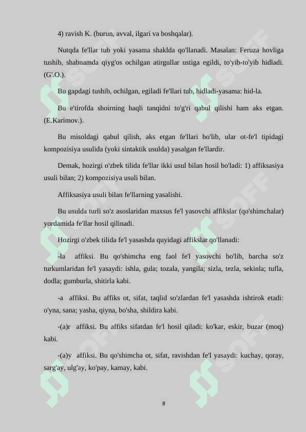 OʻZBEK TILIDA KOʻMAKCHI FEʼLLAR 8