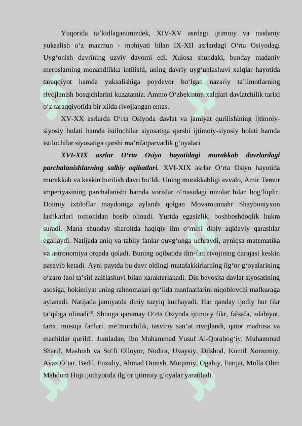 XV-XIX asrning ikkinchi yarimlarda davlat va jamiyat qurilishining ijtimoiy-iqtisodiy holati 2