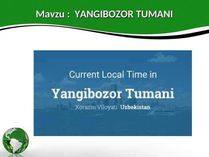 YANGIBOZOR TUMANI