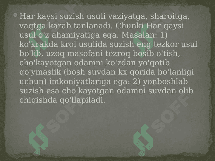 SUVGA CHO’KANDA BIRINCHI YORDAM 6