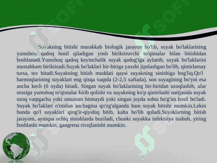 Suyak singanida birinchi yordam ko’rsatish 6