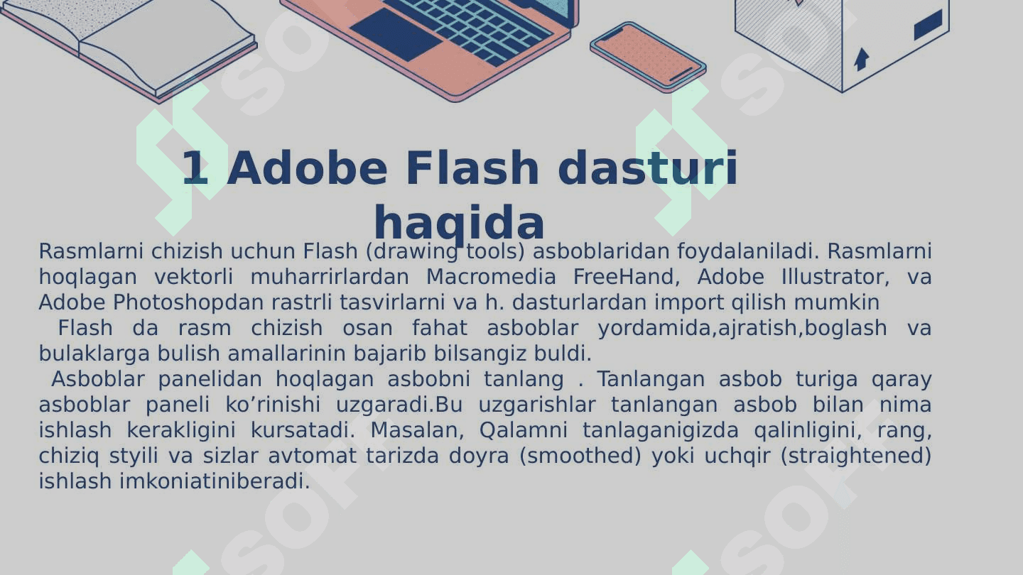 Flash dasturlari to'g'risida umumiy ma'lumot 5