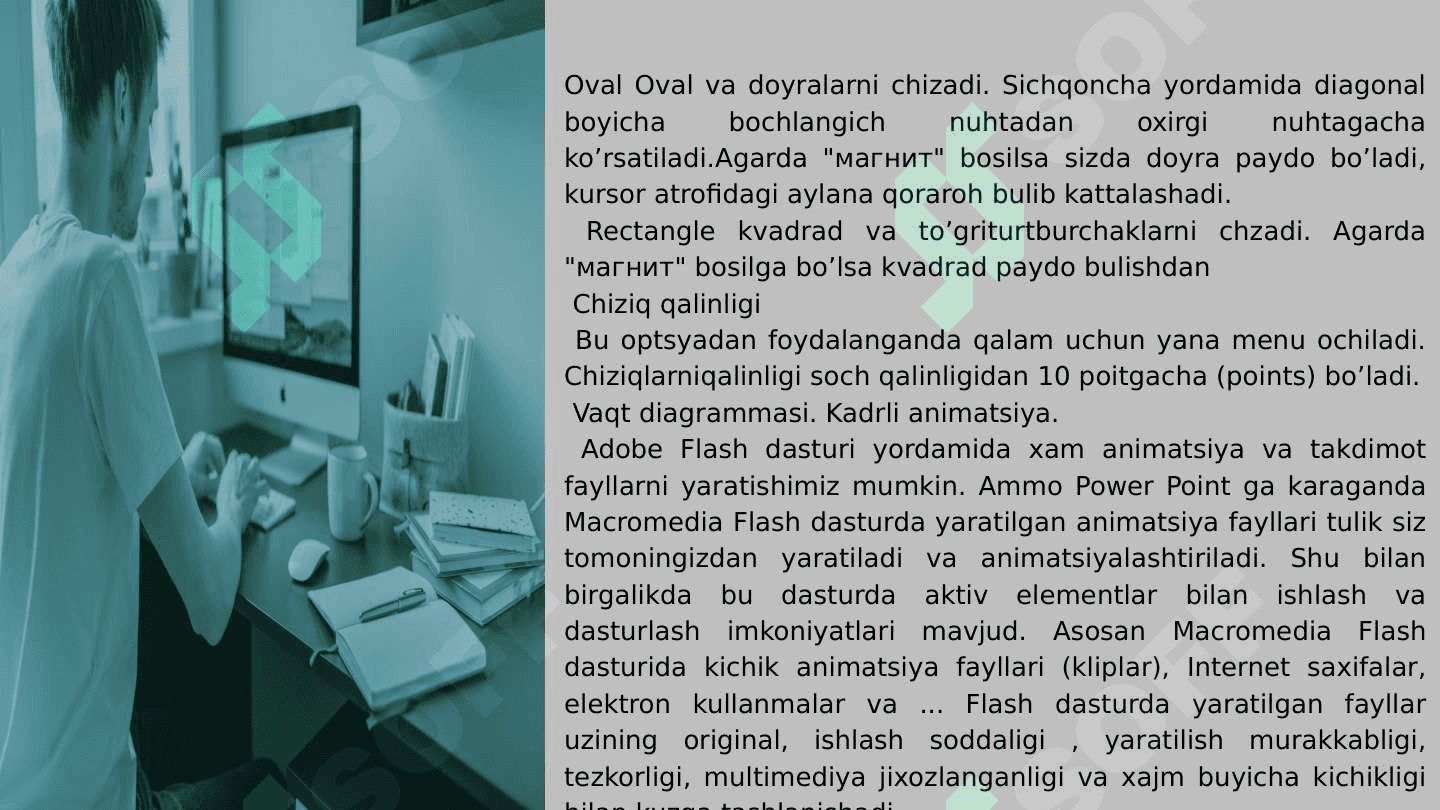 Flash dasturlari to'g'risida umumiy ma'lumot 7