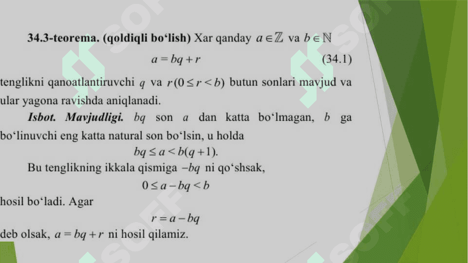 Bo‘linish belgilari.  Sonlarining umumiy bo‘luvchisi  karralisi 4