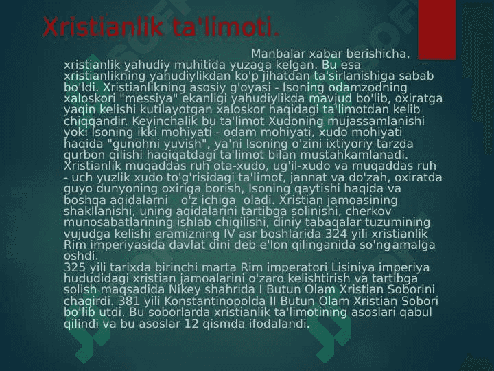 Xristianlik vujudga kelishi 4