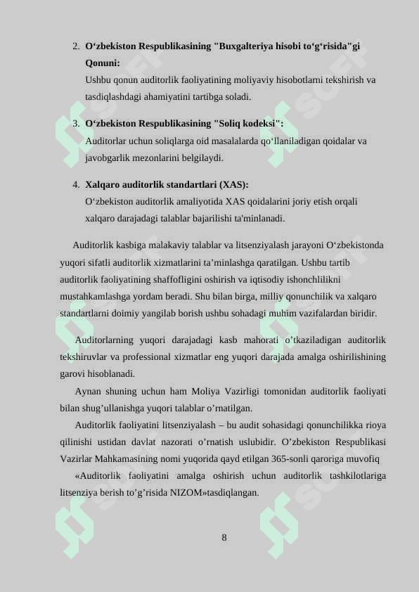 Auditorlik kasbining axloqiy talablari 8