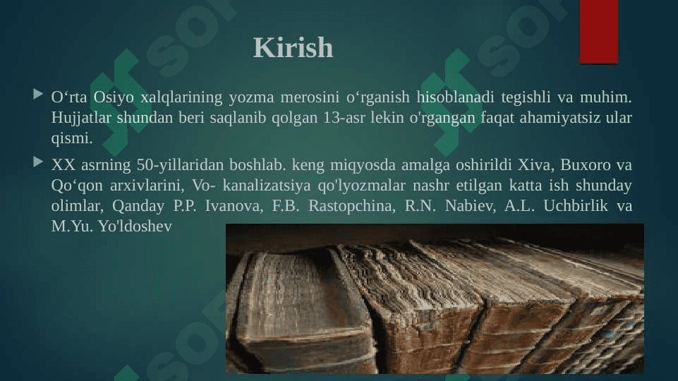 XX-asrlarda oʻrta Osiyoda Arxeografik materiallarning tadqid qilinishi 3