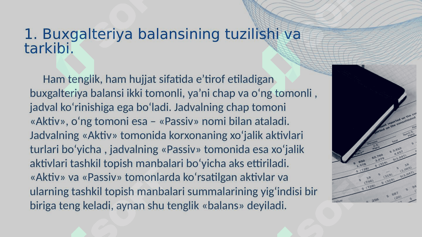 Xo’jalik muomalalari ta’sirida balansda sodir bo’ladigan o'zgarishlar 3