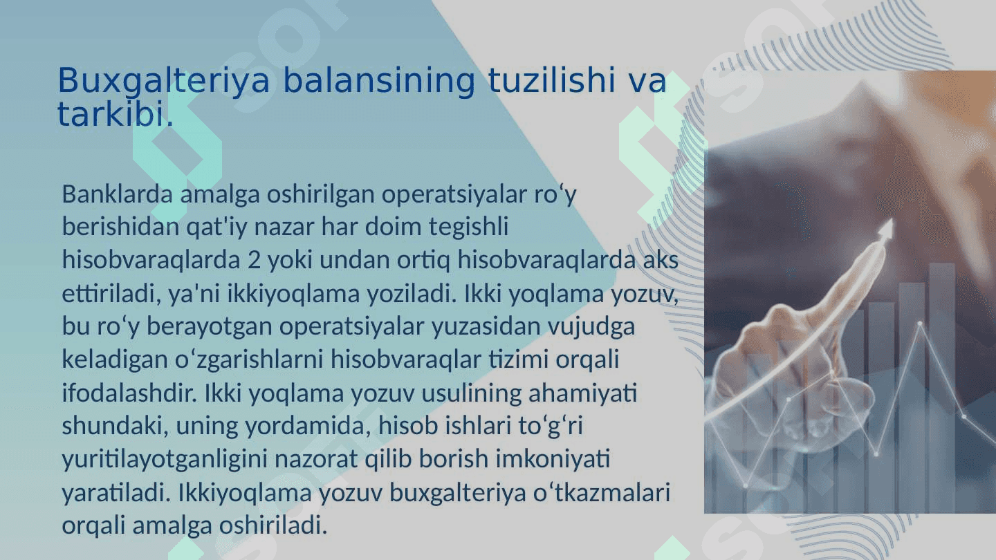 Xo’jalik muomalalari ta’sirida balansda sodir bo’ladigan o'zgarishlar 5