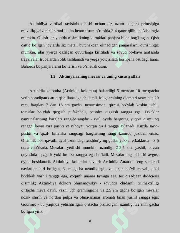 Aktinidiyadoshlar oilasi haqida maʼlumot. Aktinidiyadoshlar oilasining geografik rayonlar boʻyicha tarqalish 7
