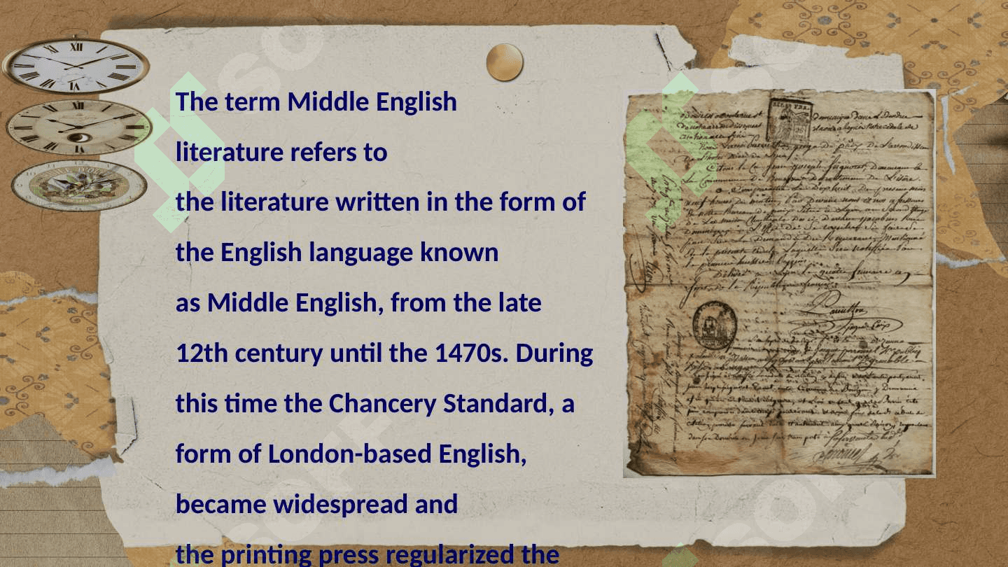 Middle English literature. The age of G.Chauser 2
