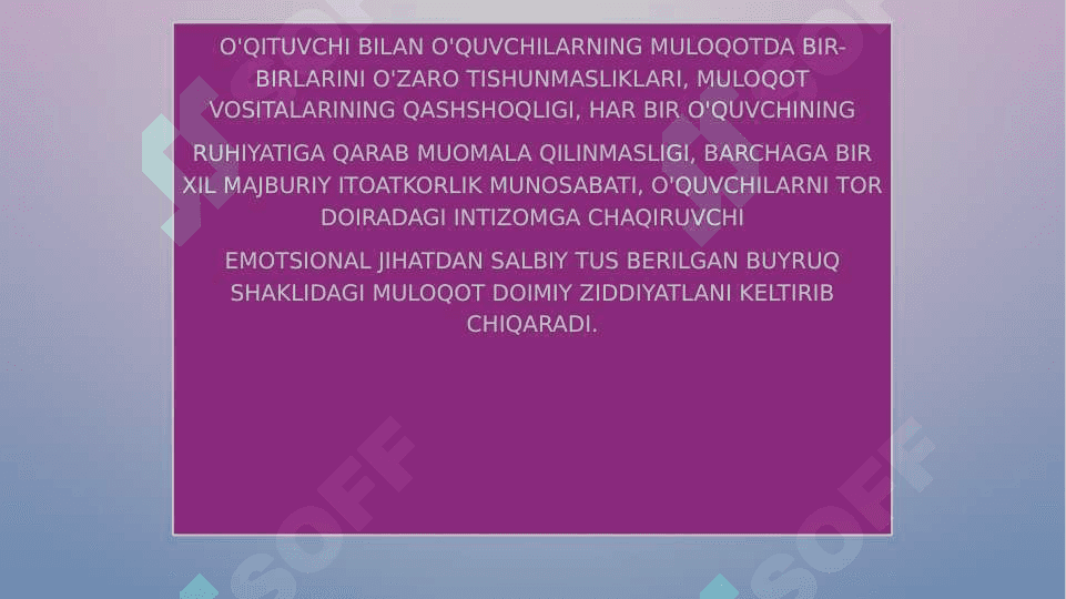 O'qituvchi va o'quvchi o'rtasidagi muloqot. 4
