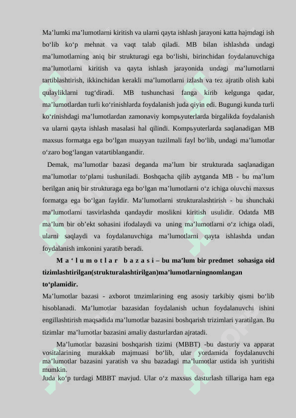 Kafedra Ma`lumotlar bazasini loyihalash 6