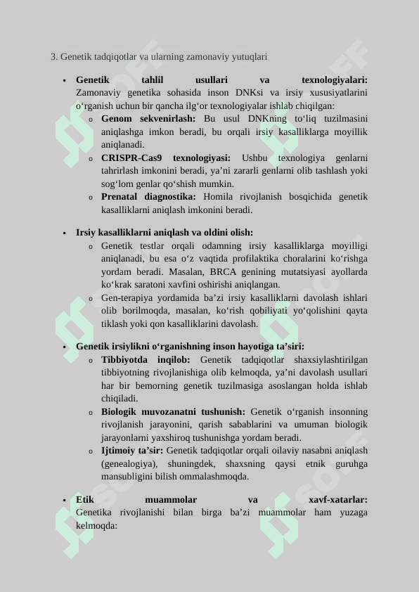 Mavzu: Shaxsning genetik irsiyligi 4