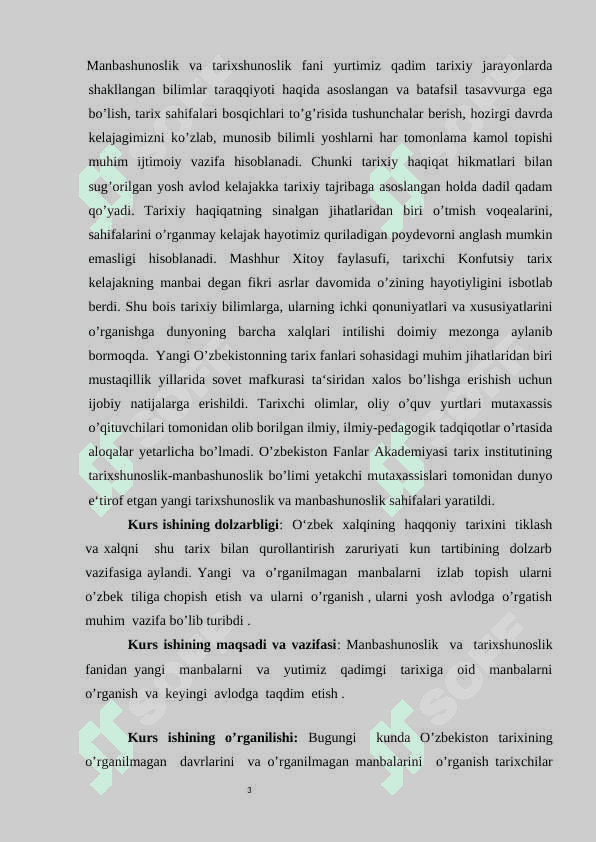 Oʻzbekiston tarixi fanidan kurs ishi 3
