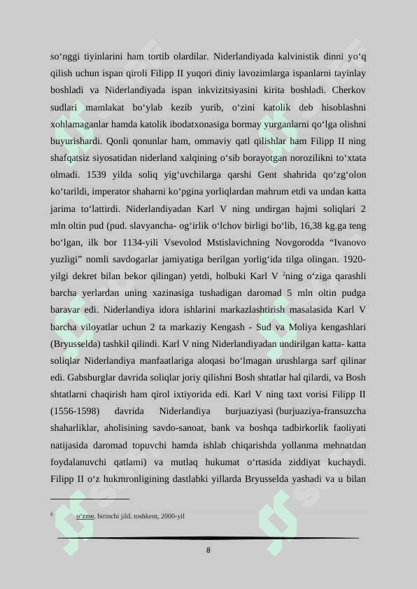 Jahon tarixi fanidan kurs ishi 8