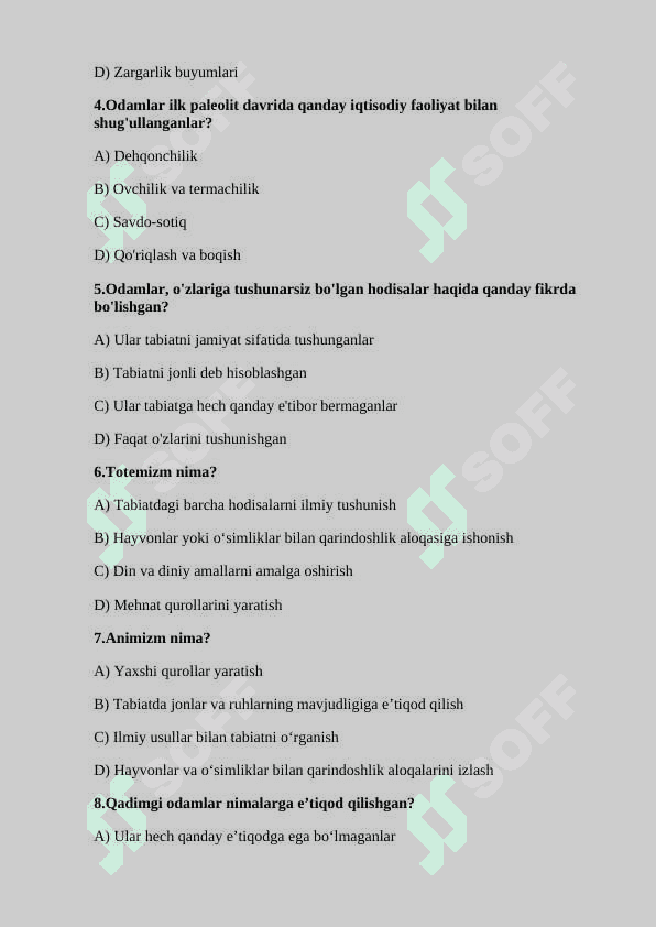 6-sinf Qadimgi dunyo tarixi mavulashtirilgan testlar.1-15 4