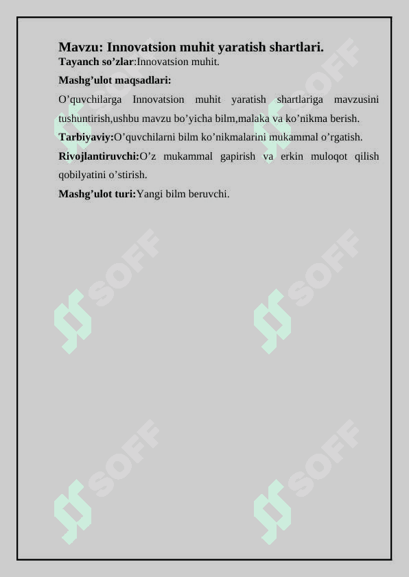 Innovatsion muhit yaratish shartlariga 2