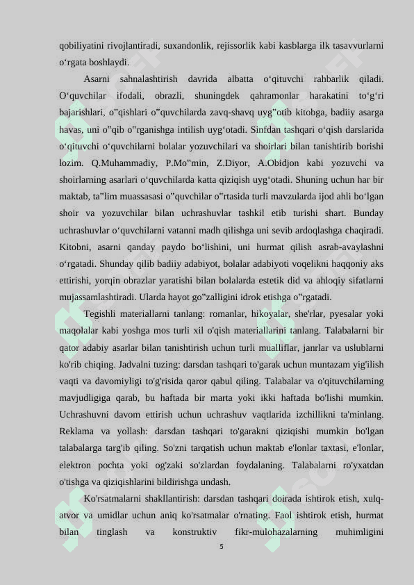 4-sinflarda ona tili darslarida sinfdan tashqari ishlar tashkil qilish 5