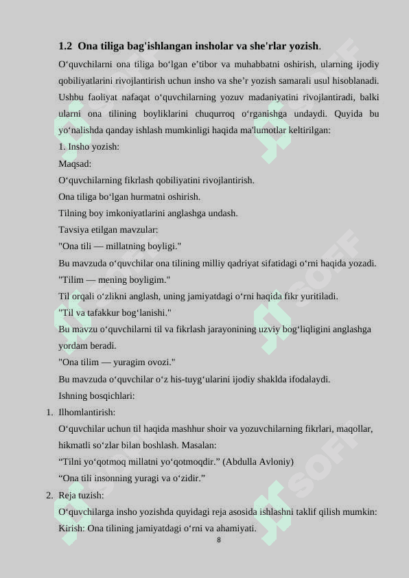 4-sinflarda ona tili darslarida sinfdan tashqari ishlar tashkil qilish 8